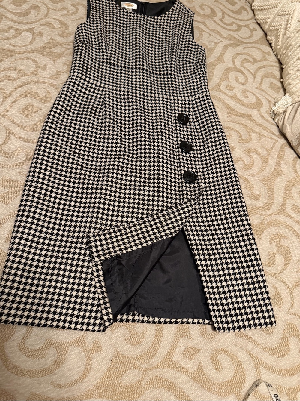 Talbots Black and White Houndstooth Midi Sheath Dress - Picture 10 of 15
